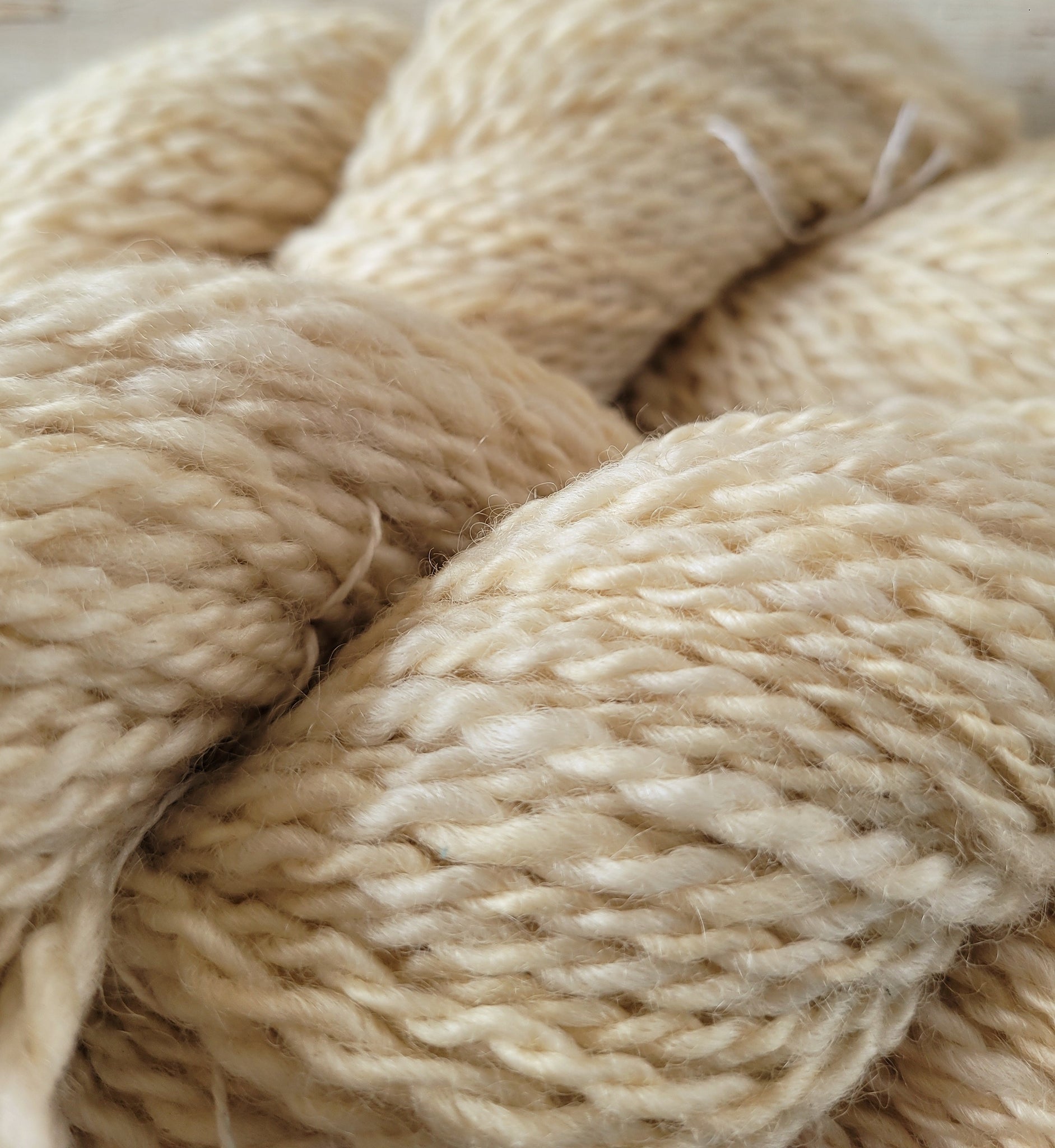 Hand-spun wool yarn